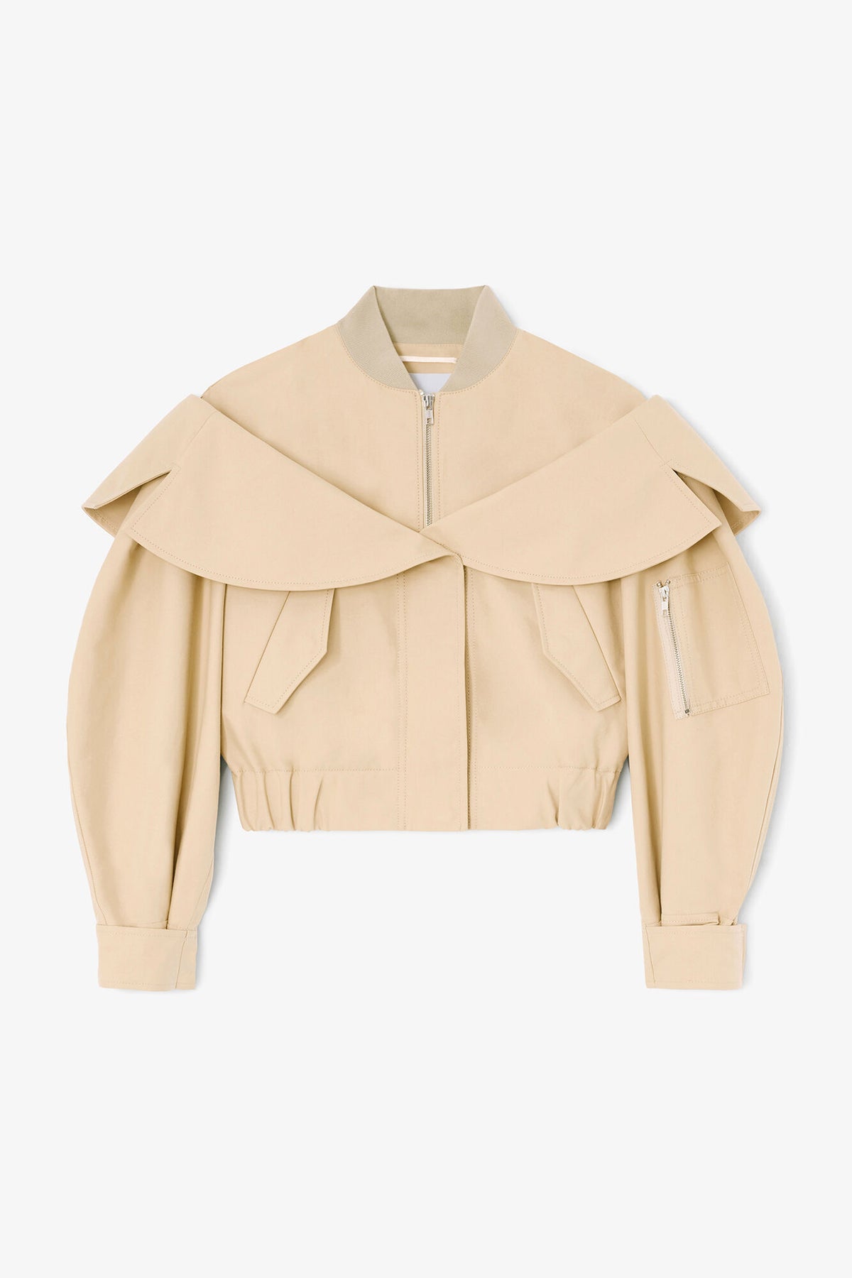 Bomber in Beige Cotton