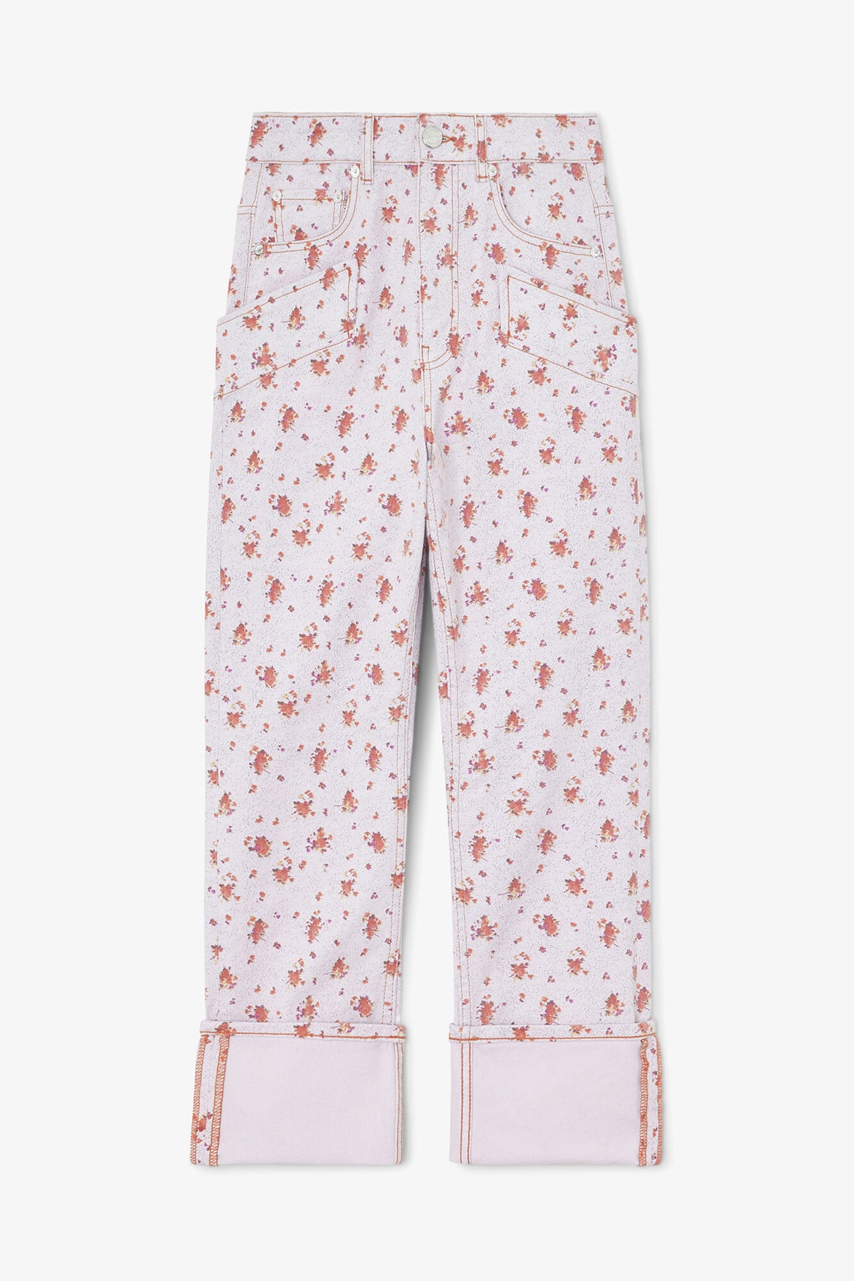 Capri Slim Jeans in Printed Denim