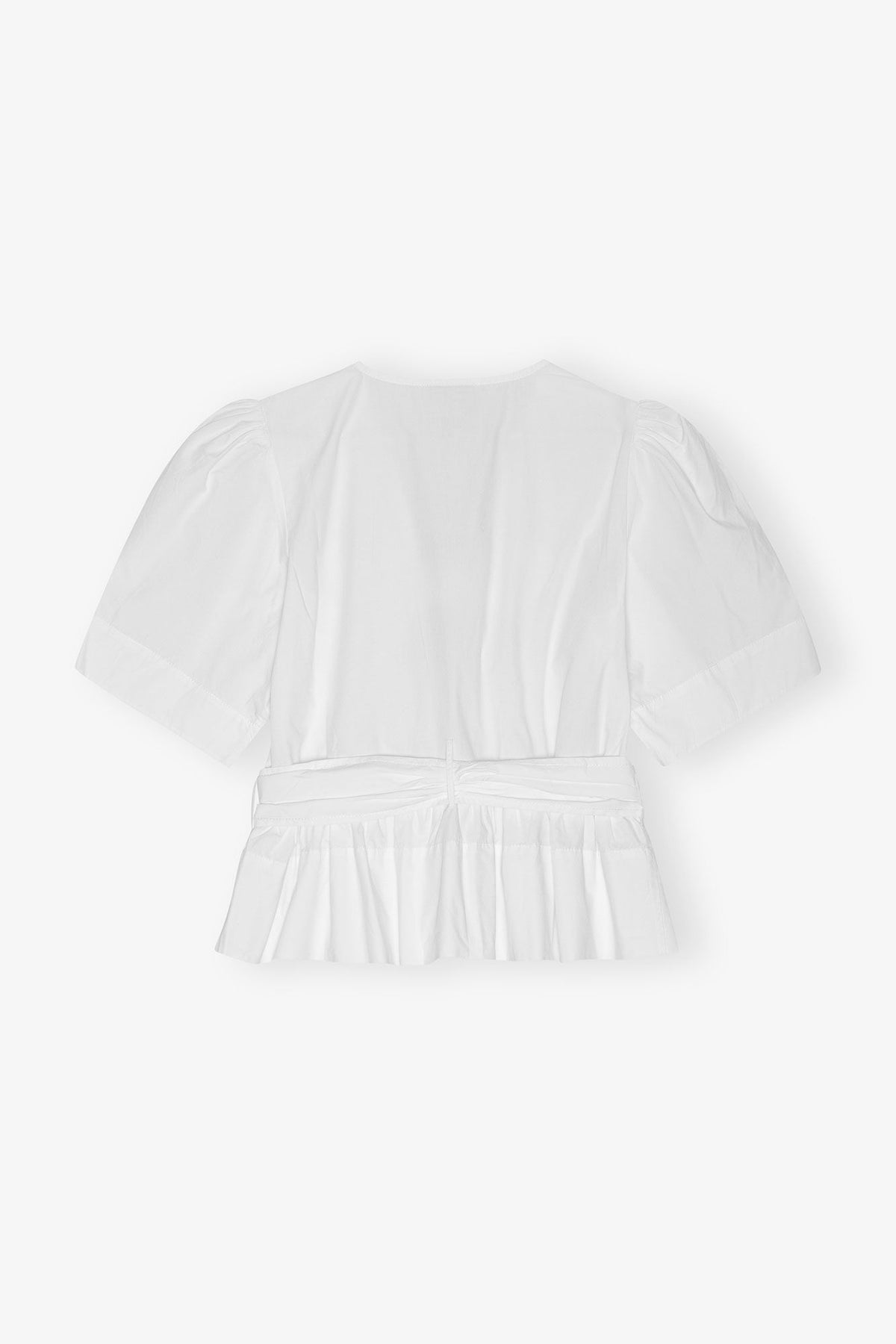 White Washed Stretch Cotton Tie Strap Blouse