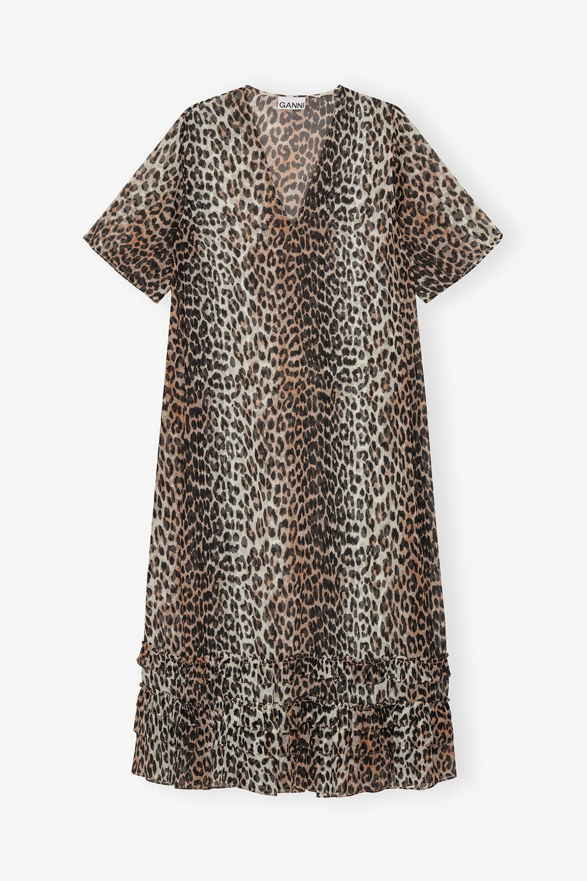 Leopard Chiffon Maxi Dress
