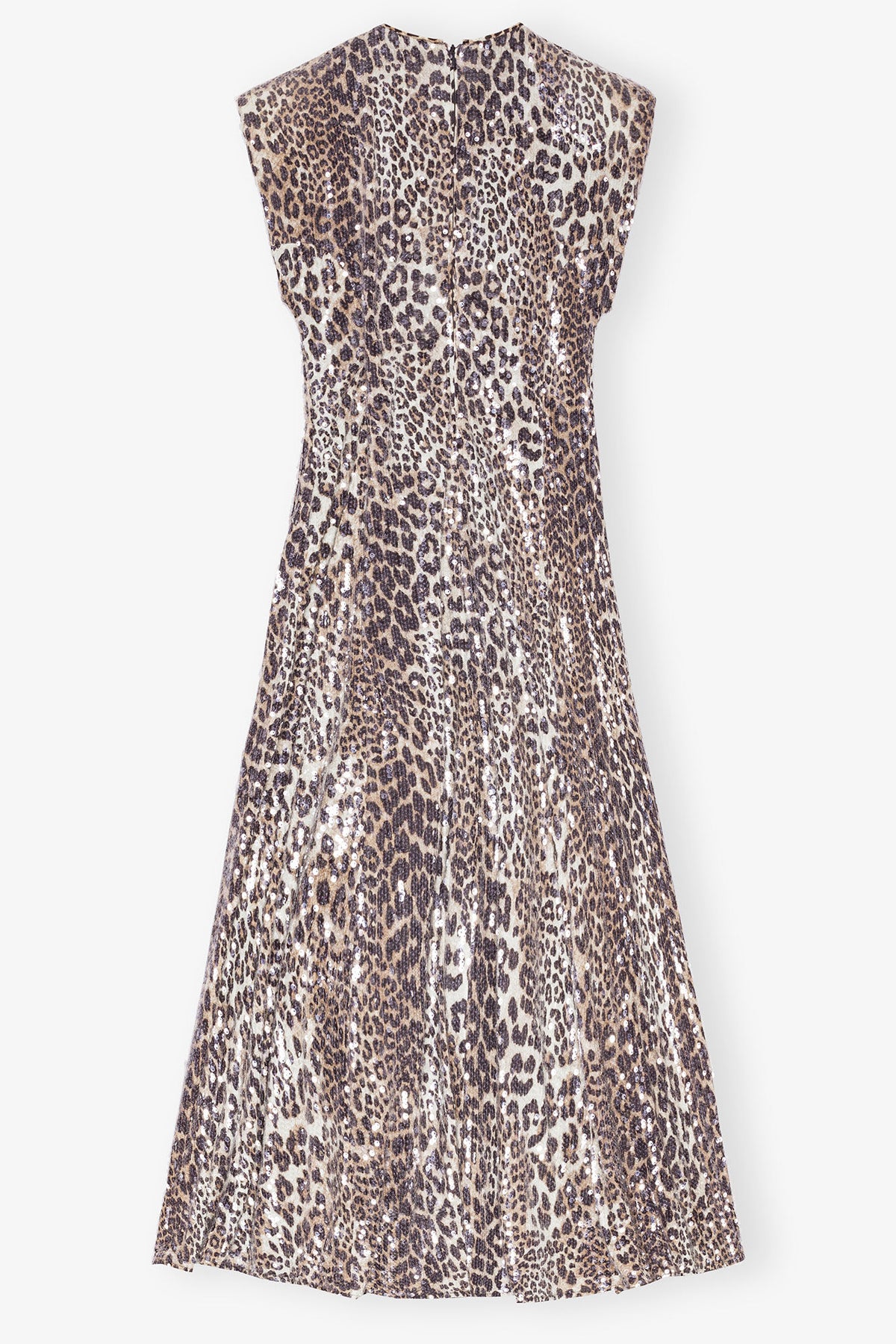 Leopard Stretch Sequins Long Dress