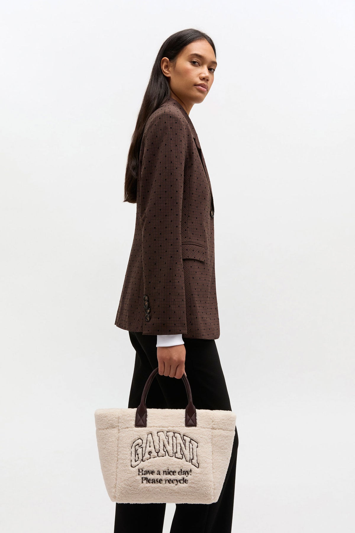 Egret Shearling Small Tote