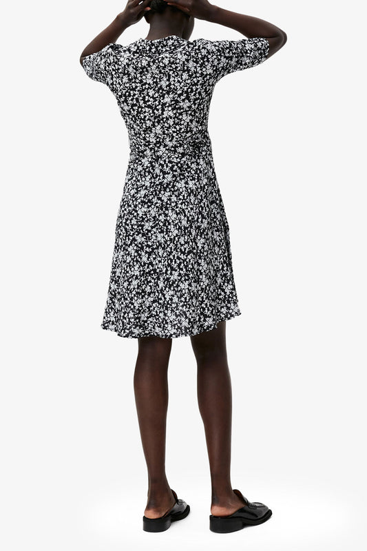 Printed Crepe Wrap Dress