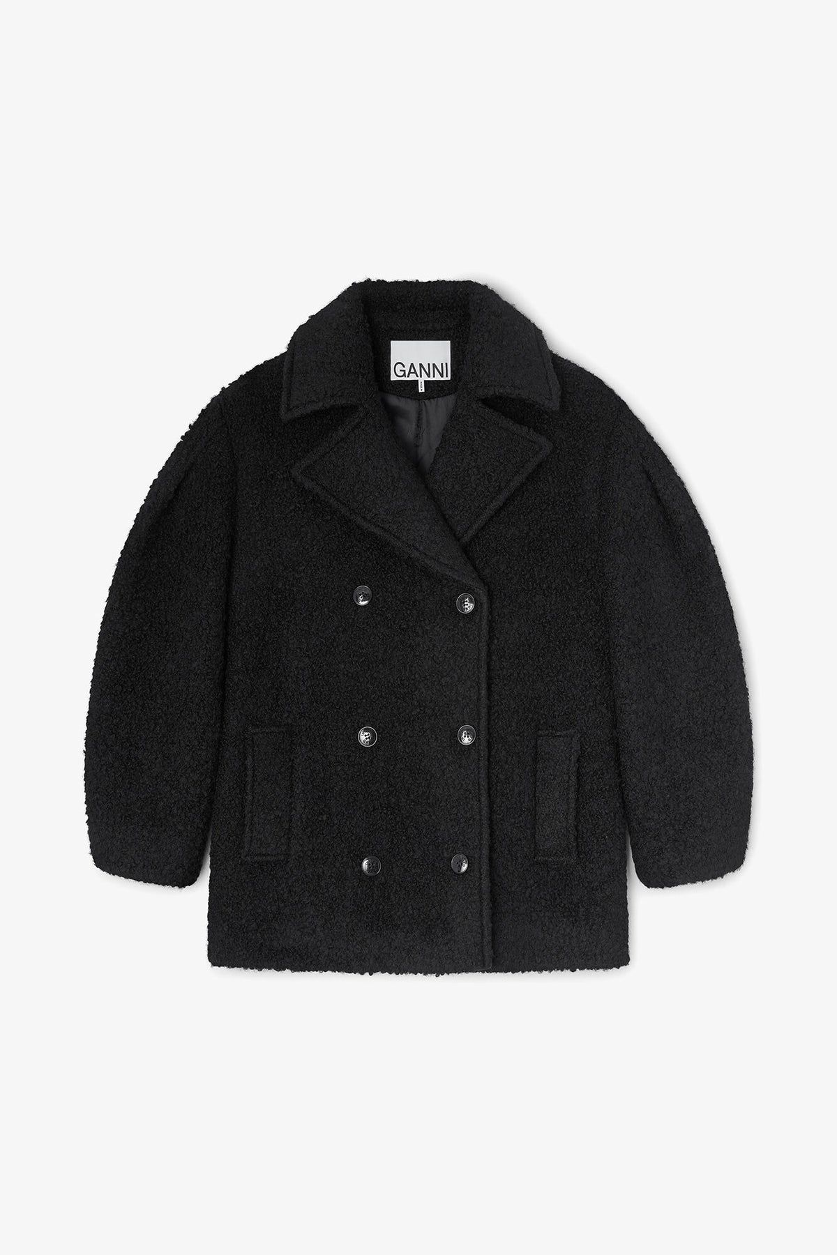 Black Boucle Midi Coat