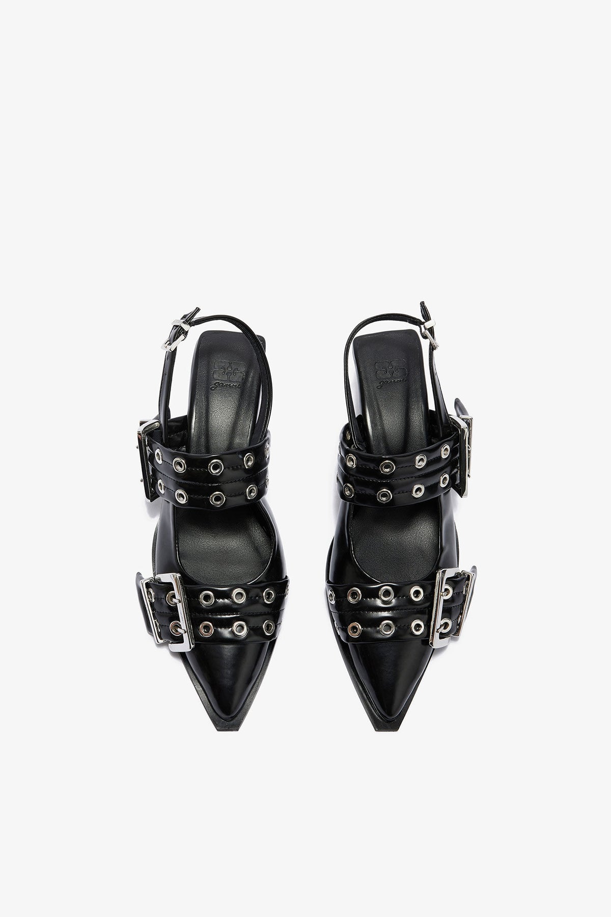 Feminine Buckle Heels in Black
