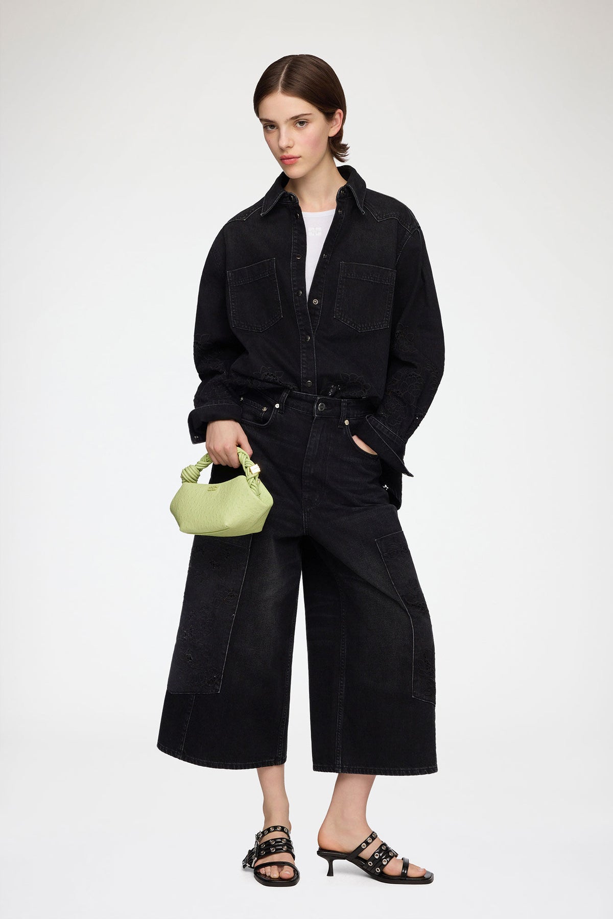Lily Green Mini Bou Bag in Green Ostrich
