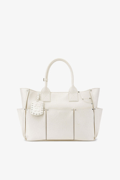 Egret Posy Bag in White Ostrich