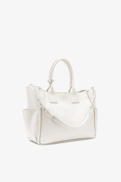 Egret Posy Bag in White Ostrich