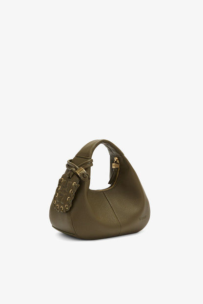 Military Olive Mini Hobo Bag in Green