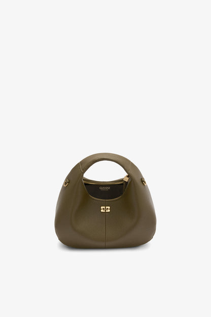 Military Olive Mini Hobo Bag in Green