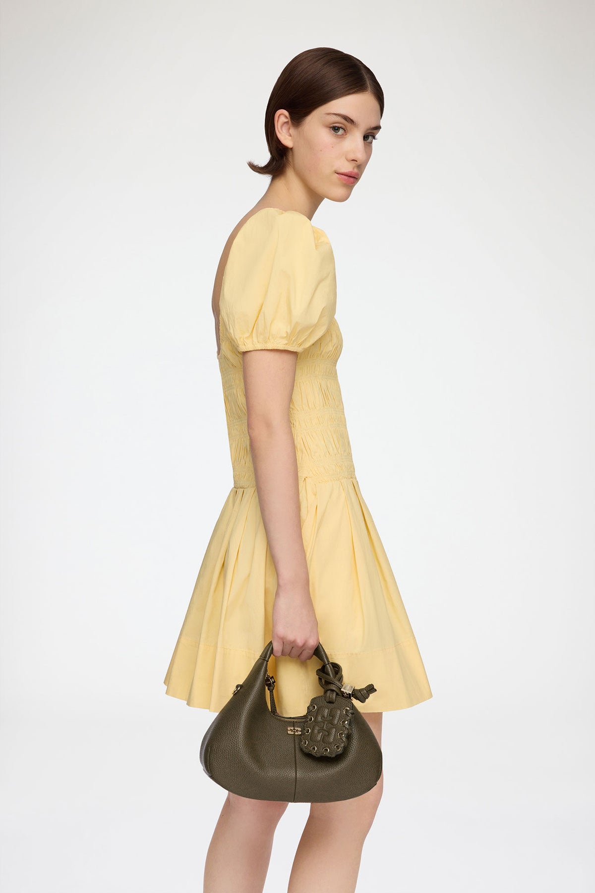 Military Olive Mini Hobo Bag in Green