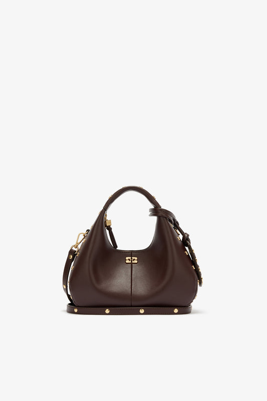 Chicory Coffee Mini Hobo Bag Studs in Brown