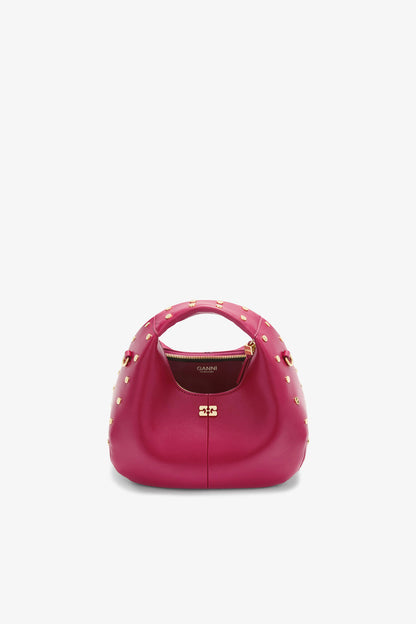 Persian Red Mini Hobo Bag Studs in Red
