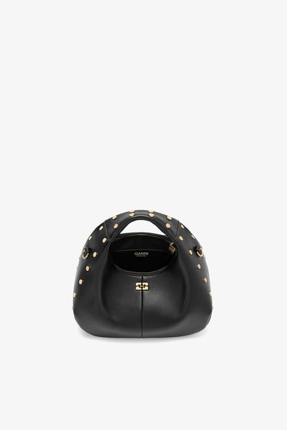 Black Mini Hobo Bag Studs in Black