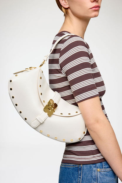 Egret B-Kat Bag Studs in White