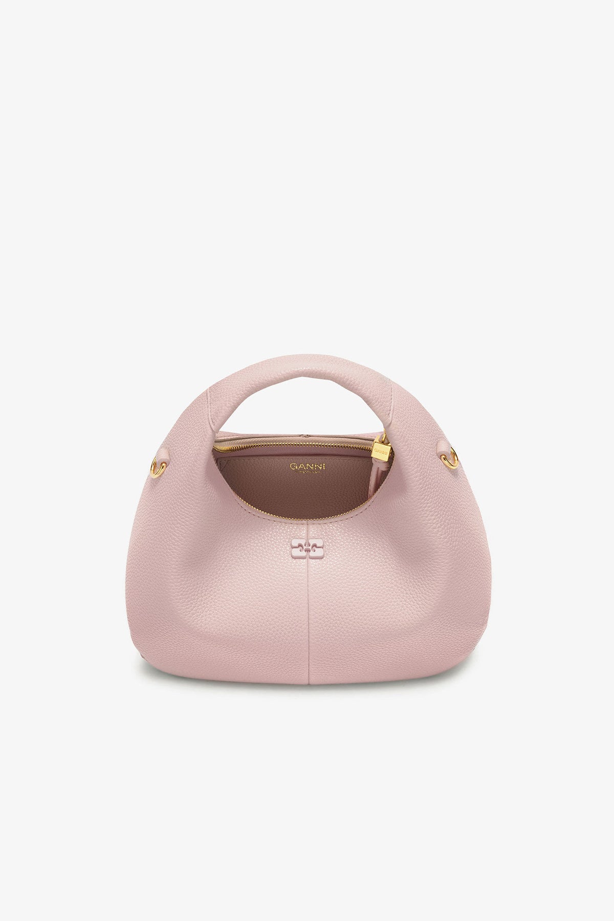 Chalk Pink Grained Mini Hobo Bag