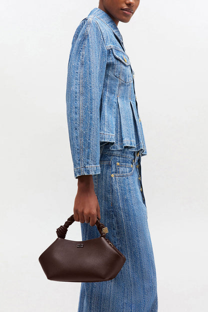 Chicory Coffee Brown Grained Small Bou Bag