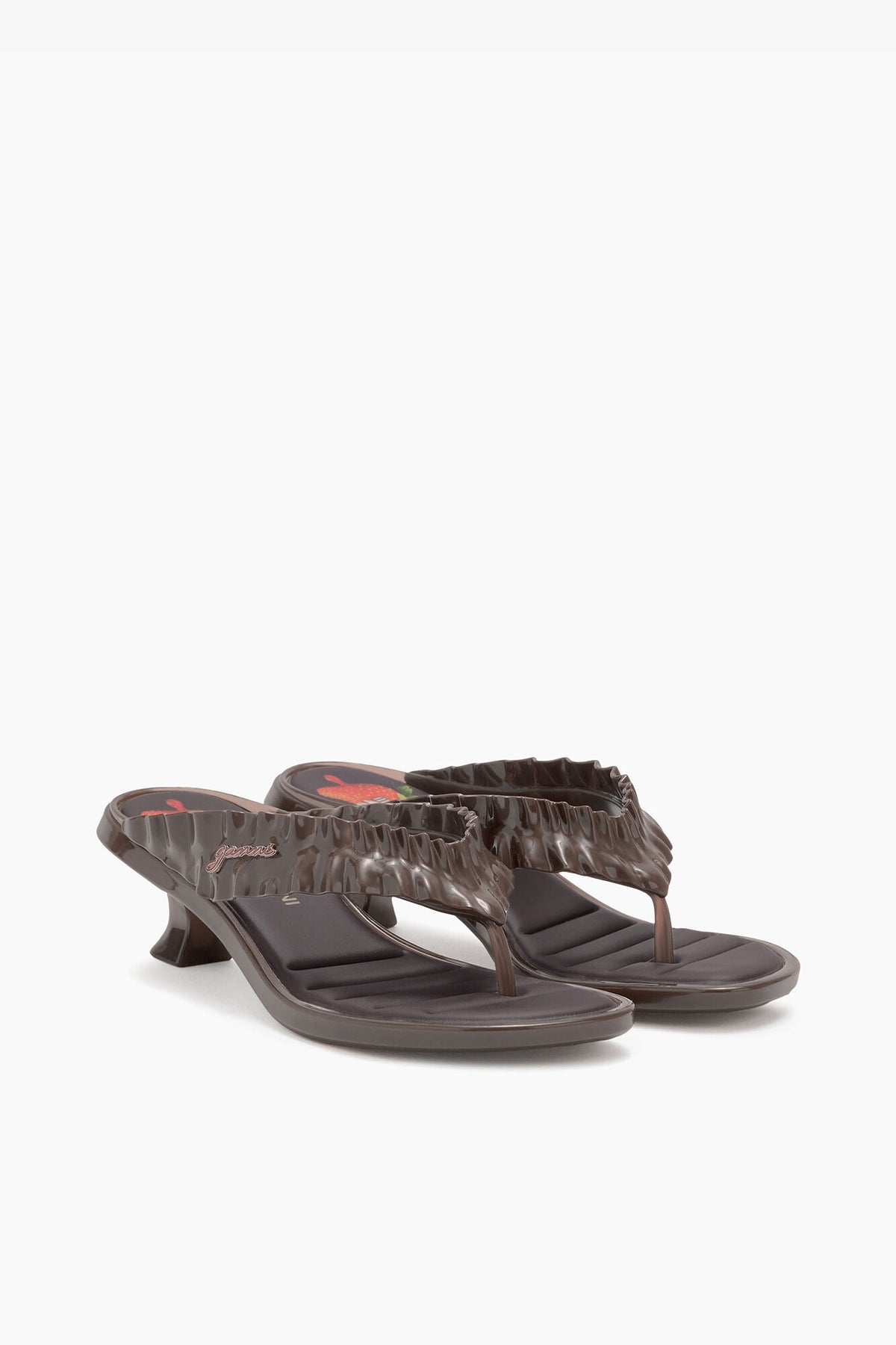 Melissa Thong Kitten Heel in Brown