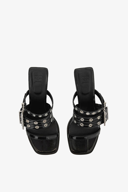 Buckle Strap Mule in Black