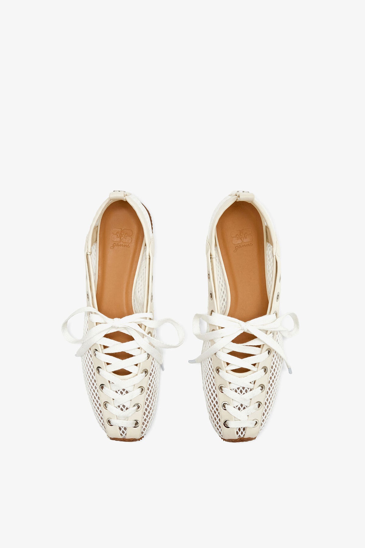 Sporty Ballerina in White Mesh