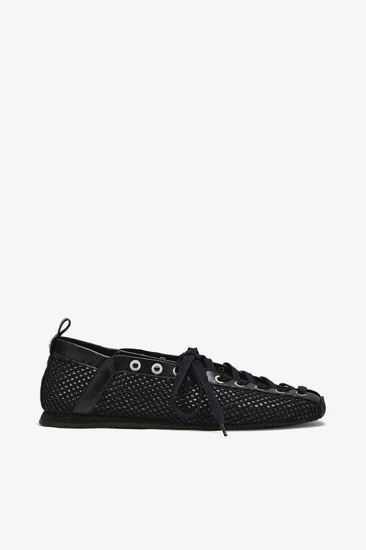 Sporty Ballerina in Black Mesh