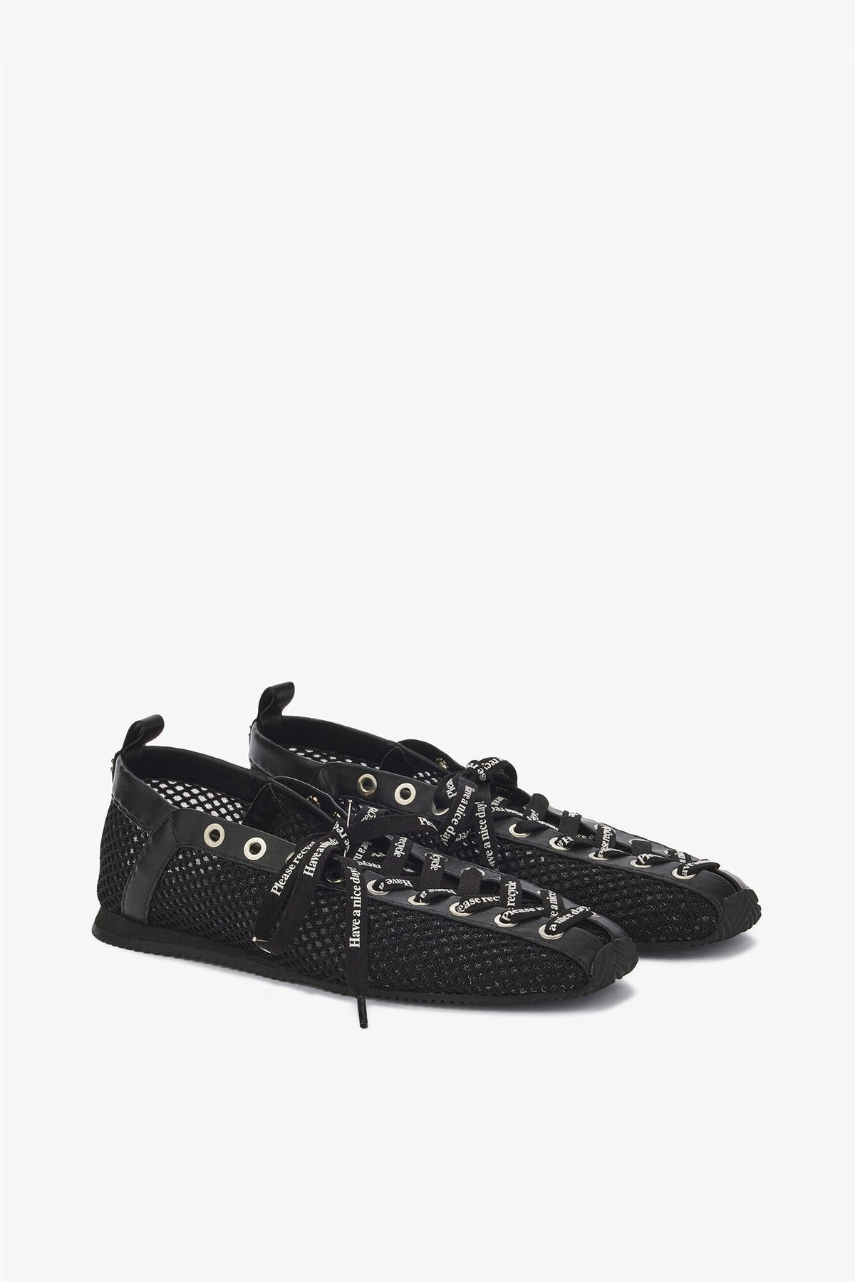 Sporty Ballerina in Black Mesh