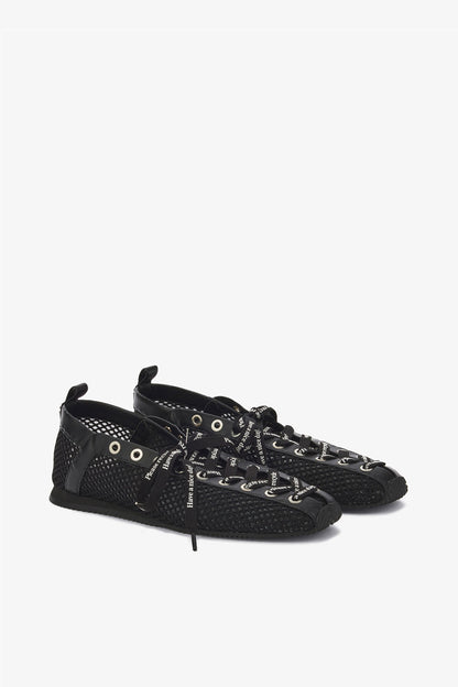 Sporty Ballerina in Black Mesh