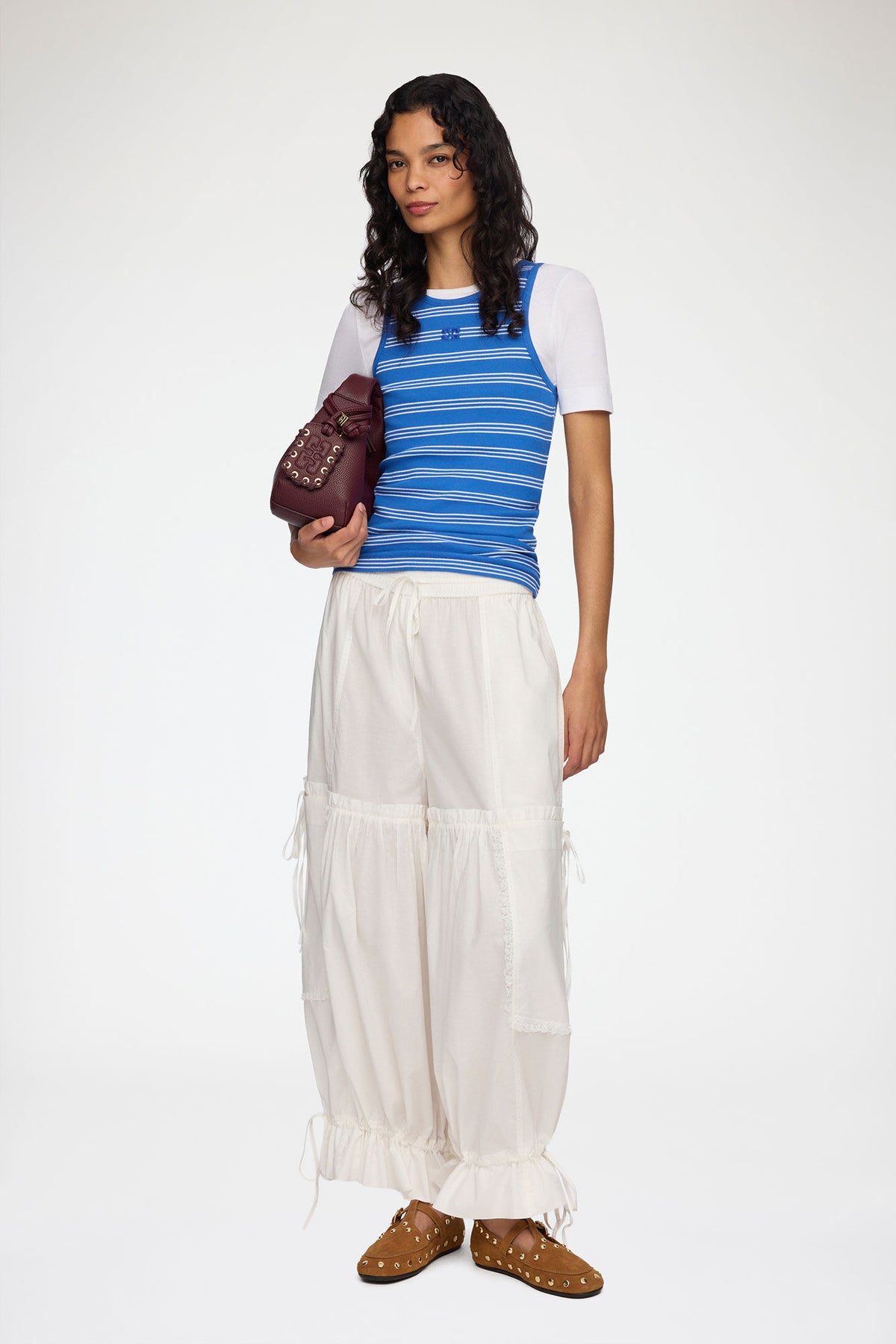 Pants in White Cotton