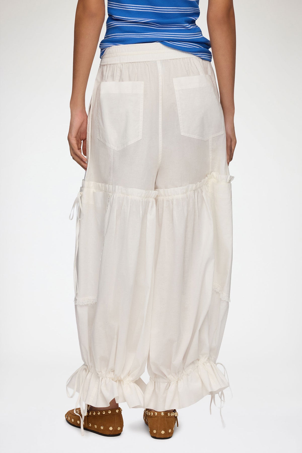 Pants in White Cotton