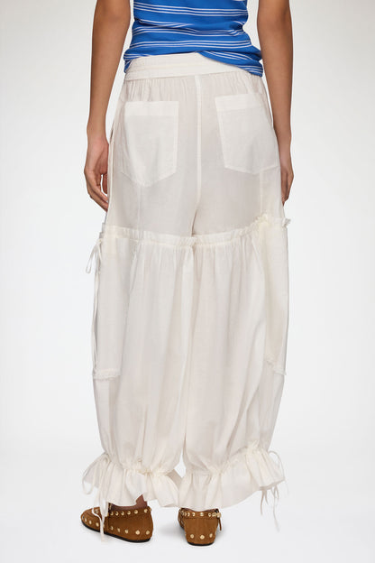 Pants in White Cotton