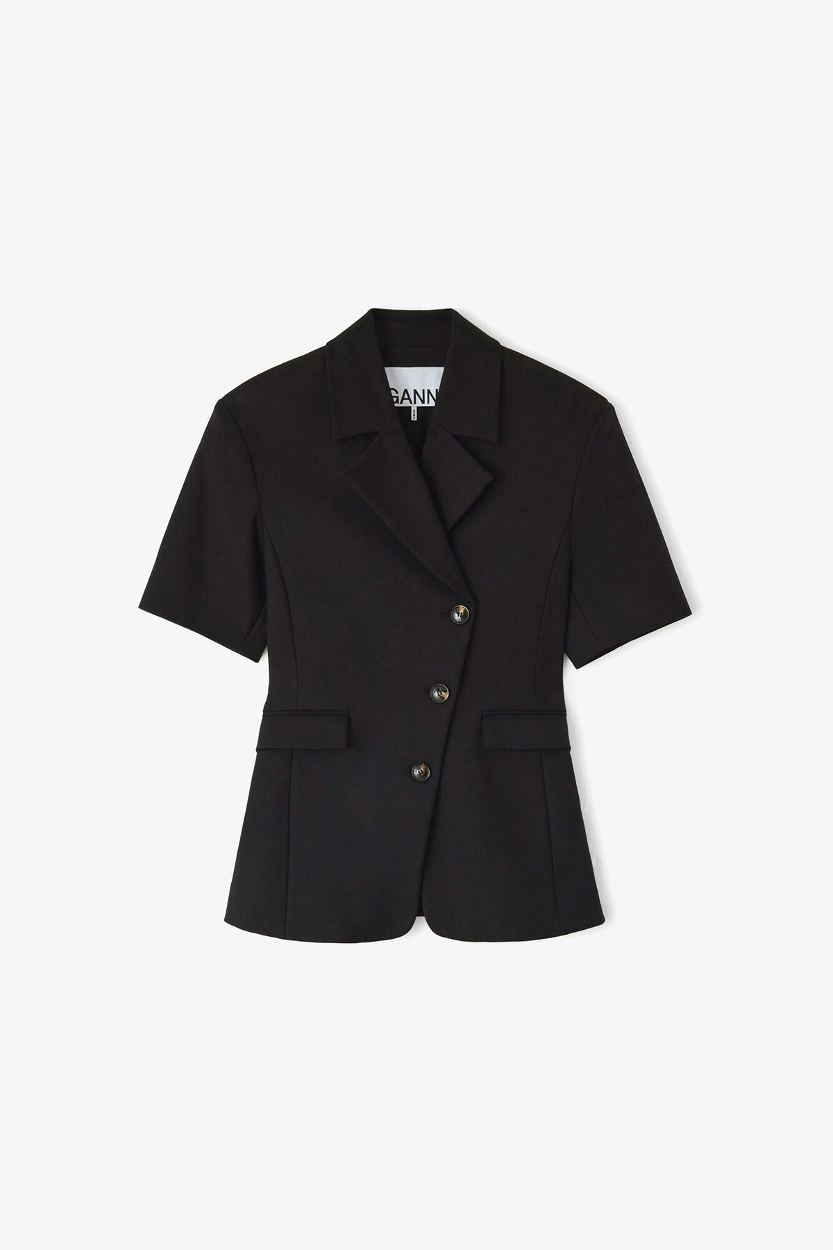 Blazer in Black Cotton Tailoring