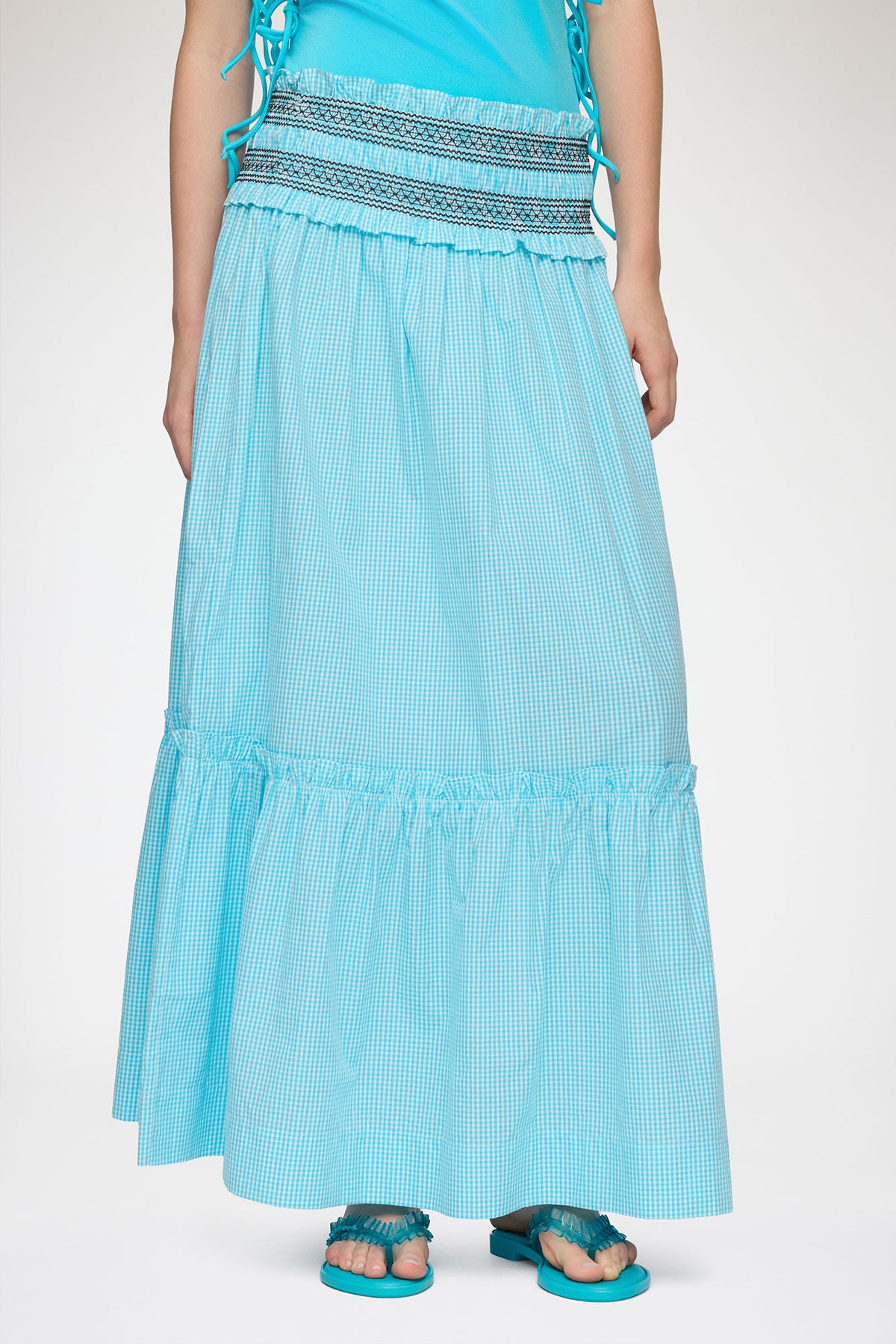 Convertible Skirt in Blue Check
