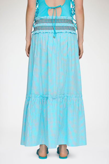 Convertible Skirt in Blue Check