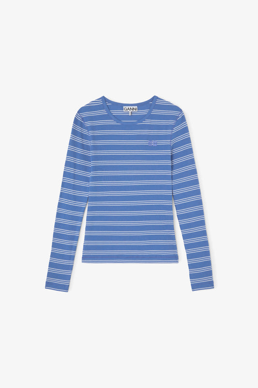 Long-sleeve Top with Stripes