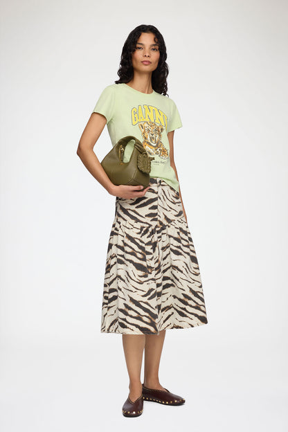 Skirt in Printed Denim