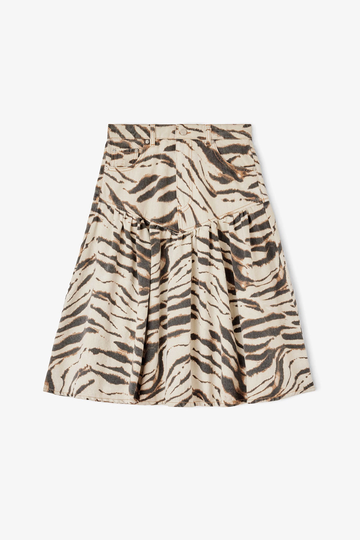 Skirt in Printed Denim