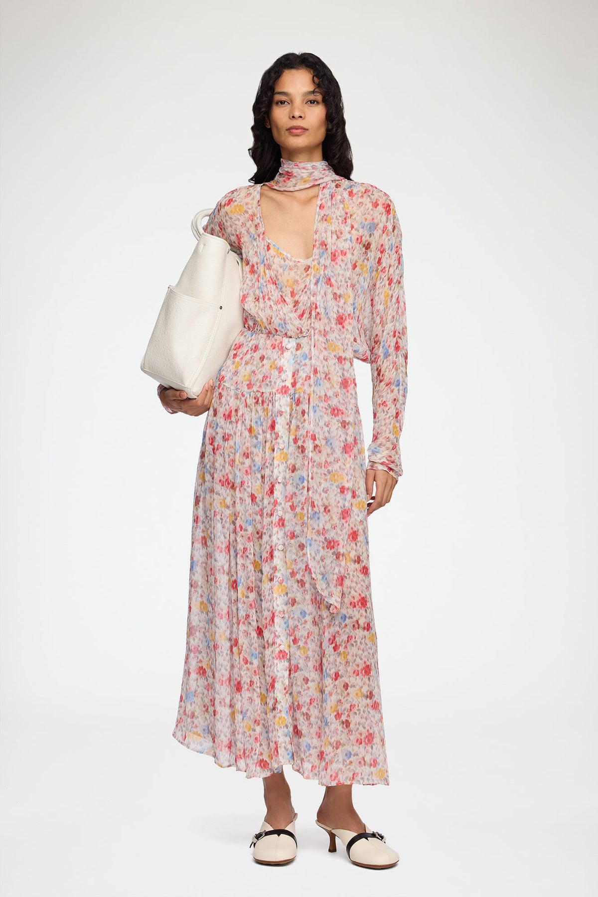 Dress in Floral Silk