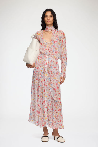 Dress in Floral Silk