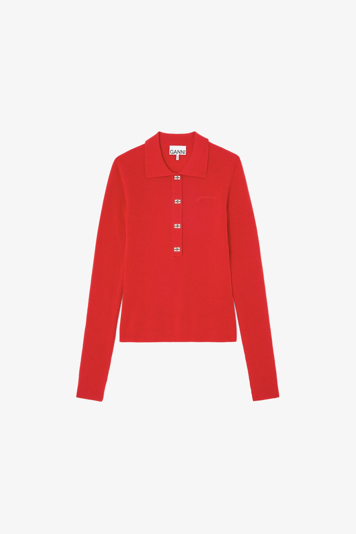Polo Shirt in Red Merino