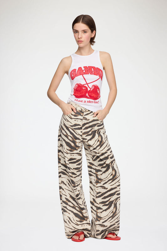Lari Wide Jeans in Zebra Denim
