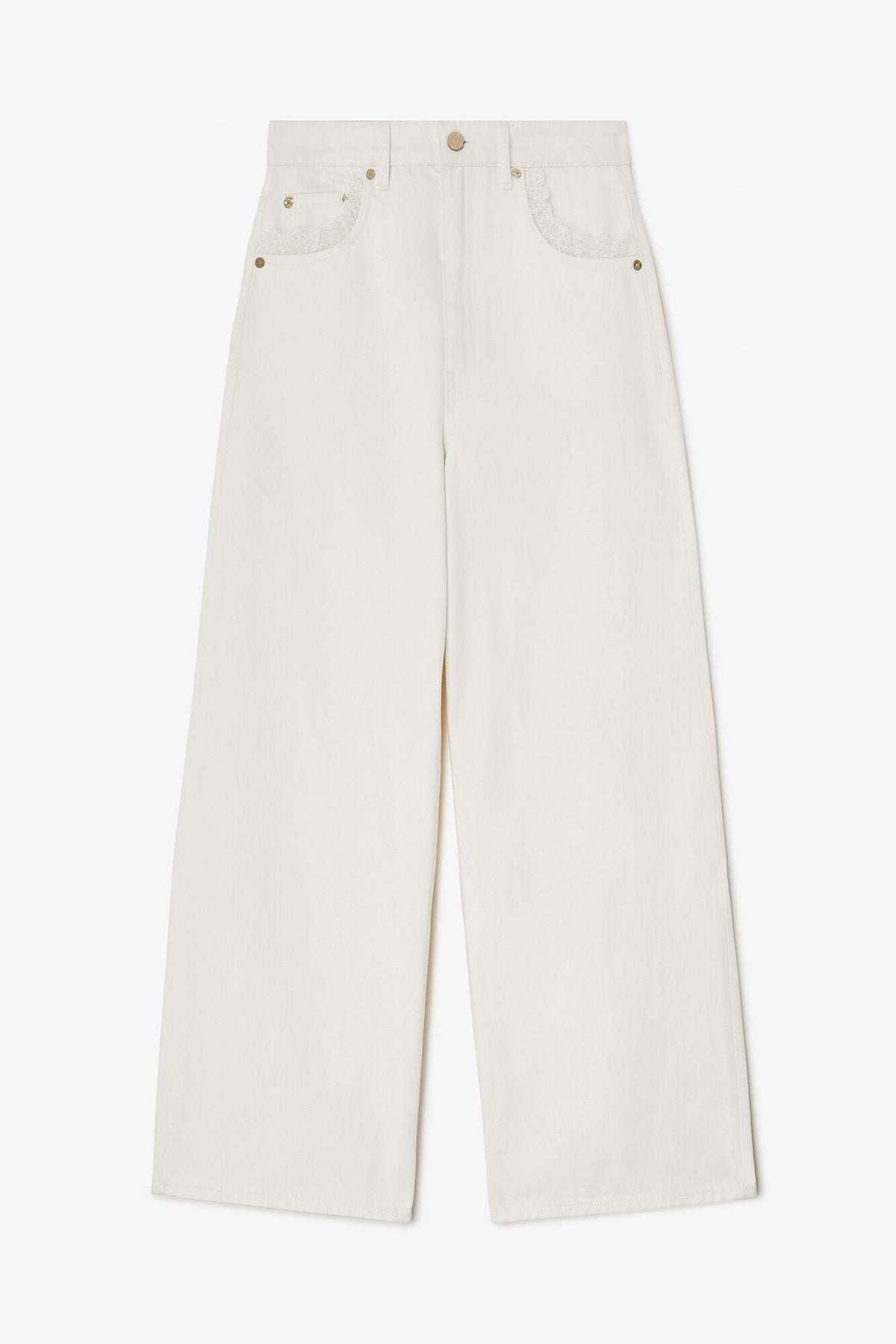 Lari Straight Jeans in White Denim