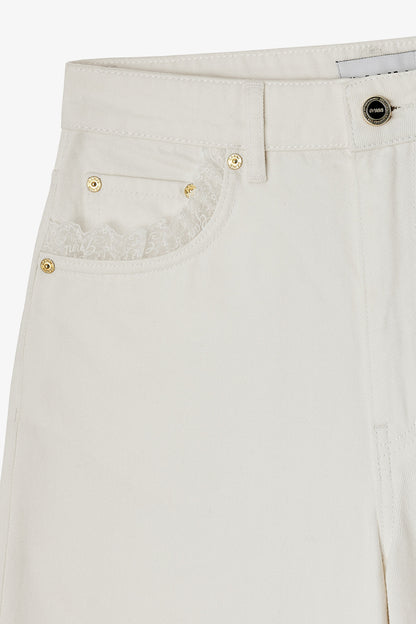 Lari Straight Jeans in White Denim