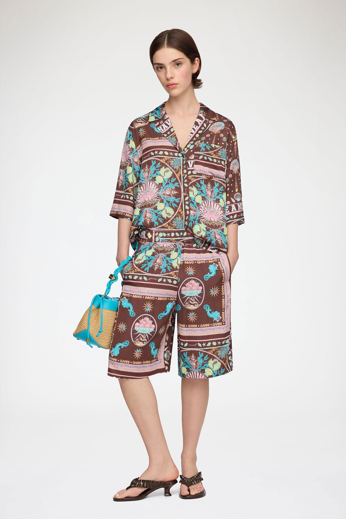 Shirt in Printed Twill