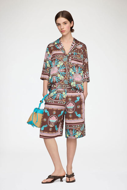 Shirt in Printed Twill