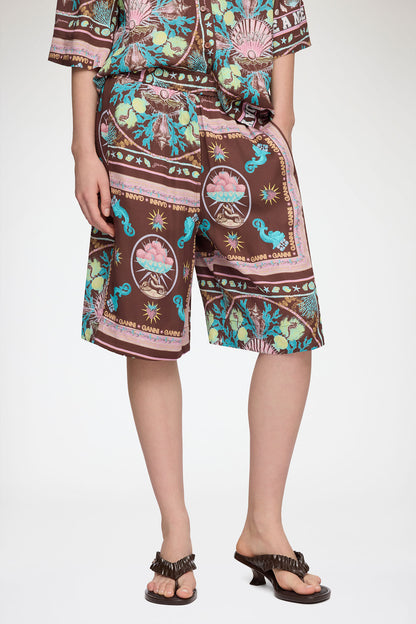 Shorts in Printed Twill