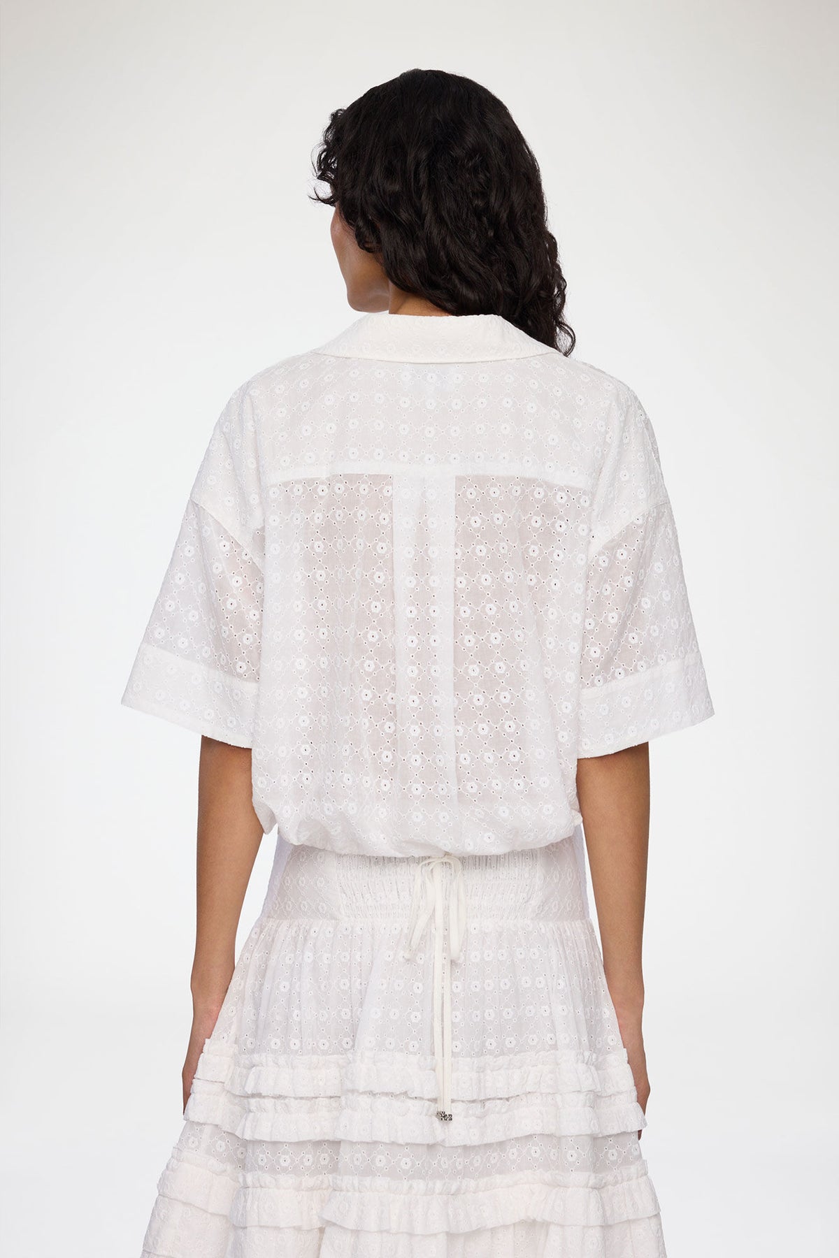 Shirt in White Broderie Anglaise