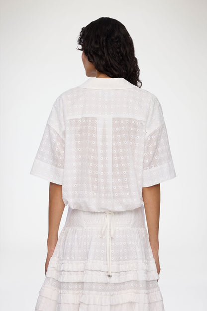 Shirt in White Broderie Anglaise