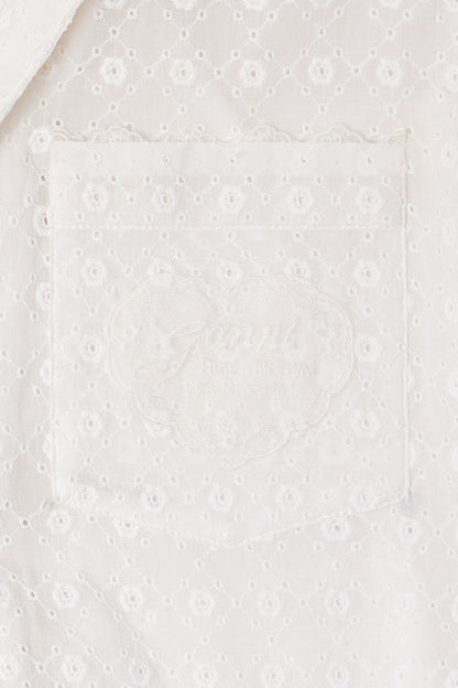 Shirt in White Broderie Anglaise