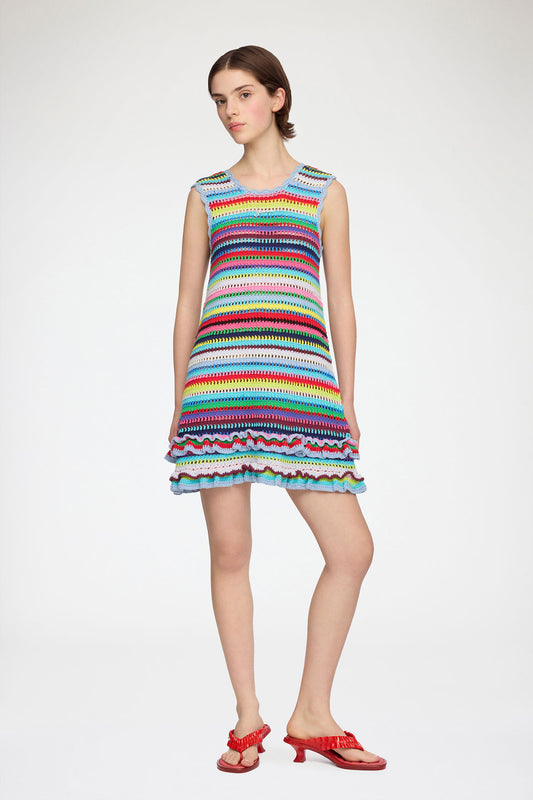 Dress in Striped Crochet
