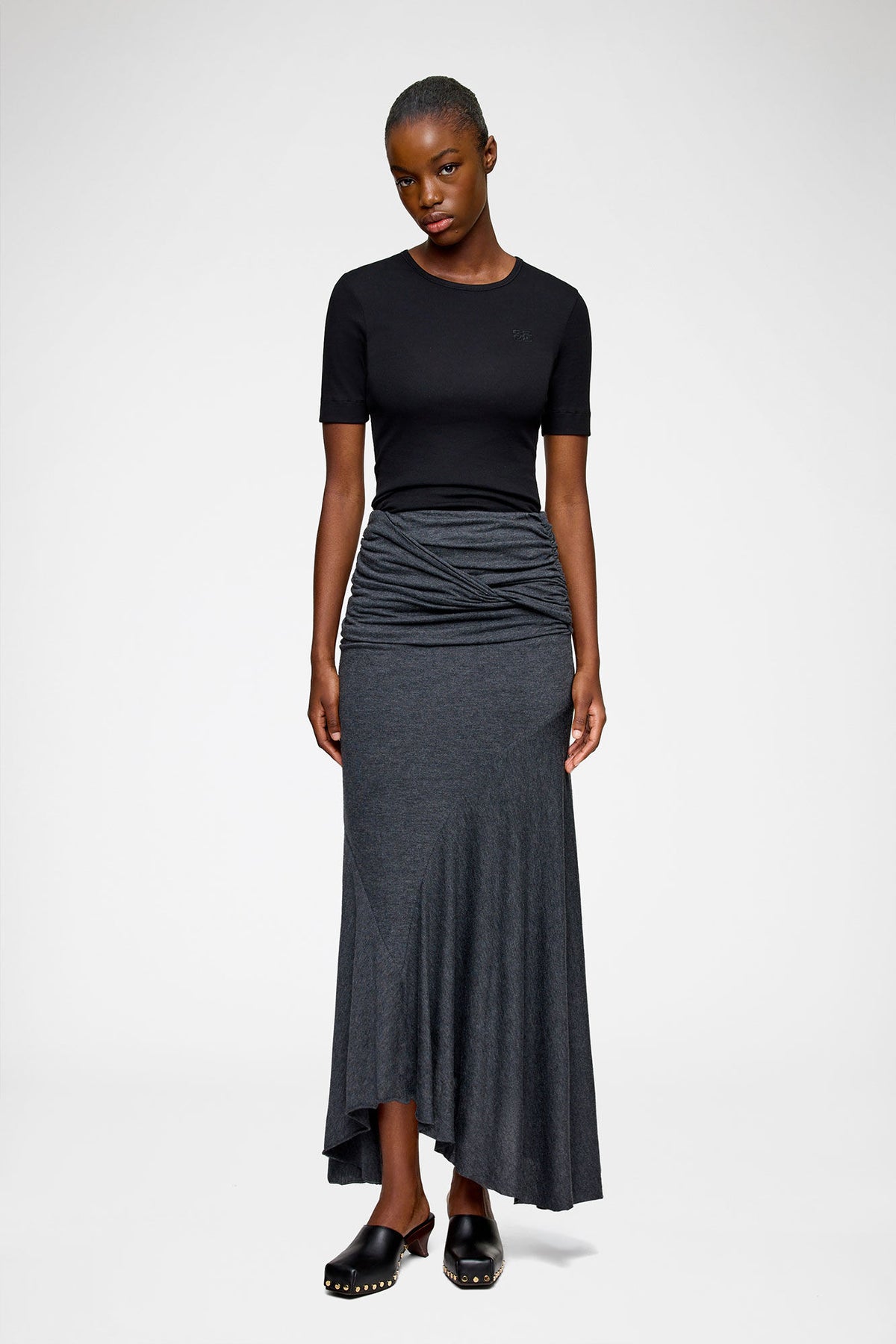 Long Skirt in Grey Jersey